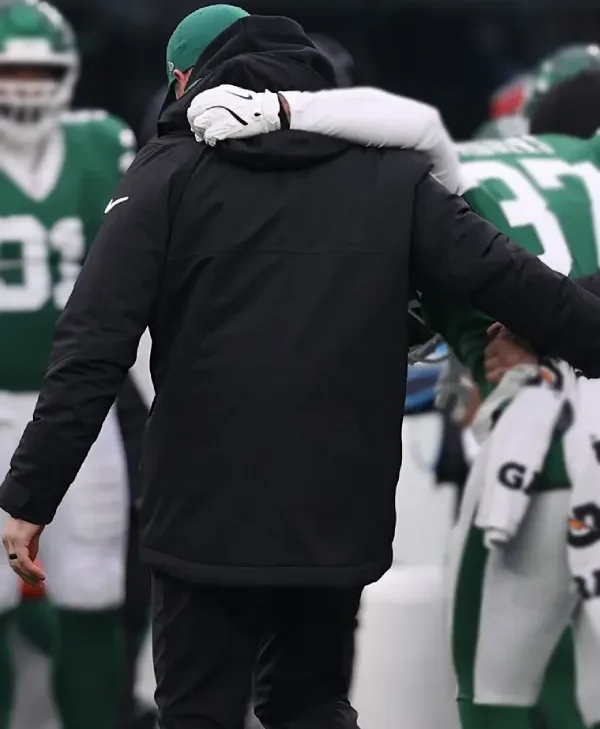 New York Jets Black Hooded Jacket back