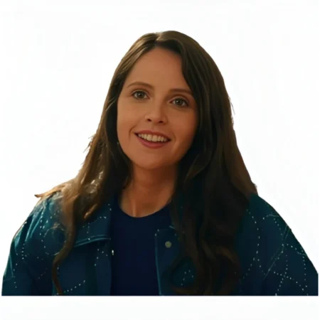 Oh What Fun Felicity Jones Blue Cotton Jacket