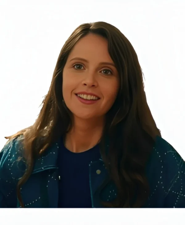 Oh What Fun Felicity Jones Blue Cotton Jacket