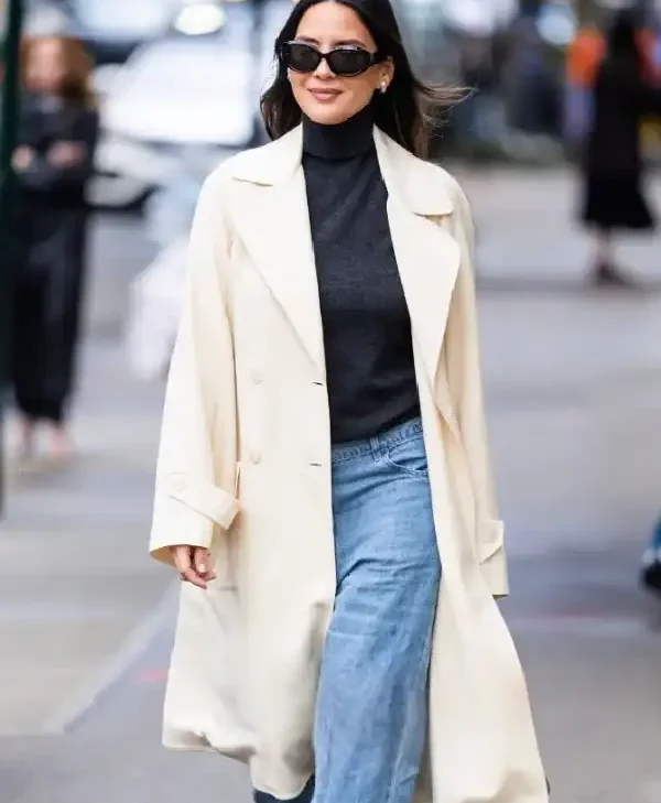 Olivia Munn New York City 2026 Wool Coat