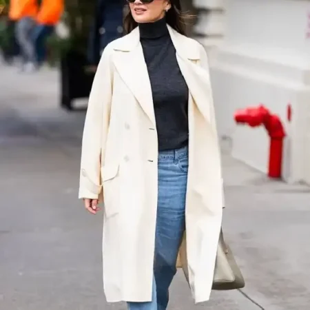 Olivia Munn New York City 2026 Wool Coat front
