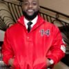 Paris Fashion Week 2026 Davido Red Jacket