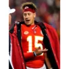 Patrick Mahomes Chiefs Sideline Cape Red Coat front
