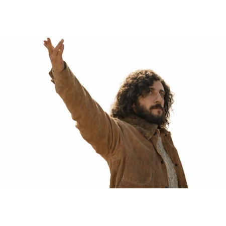 Pietro Castellitto The Big Fake Tan Brown Jacket closeup