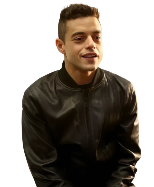 Rami Malek Mr Robot Leather Jacket back