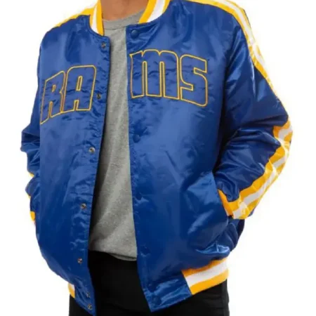 Rams LA Satin Blue Jacket front