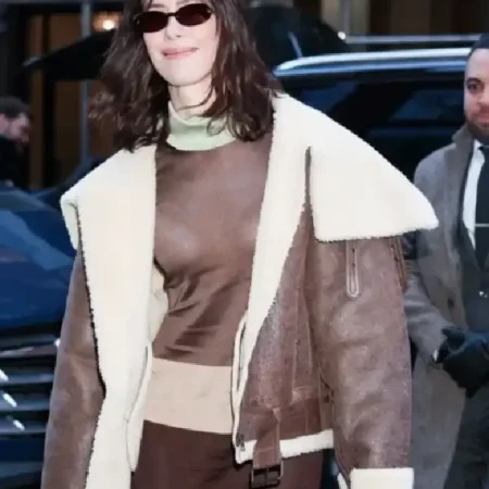 Rebecca Hall NYC 2026 Brown Jacket front