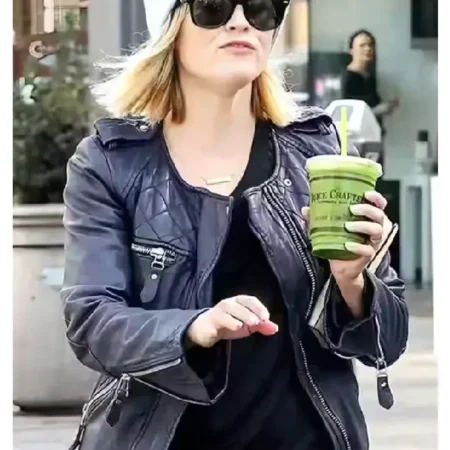Resee Witherspoon Black Leather Jacket