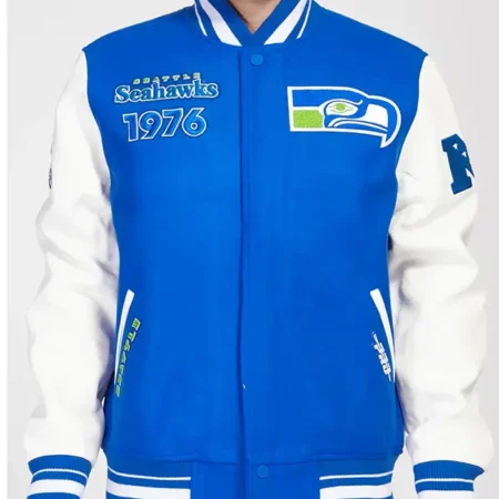 Retro Seattle Seahawks Classic Rib Varsity Jacket