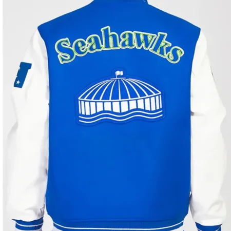 Retro Seattle Seahawks Classic Rib Varsity Jacket For Sale