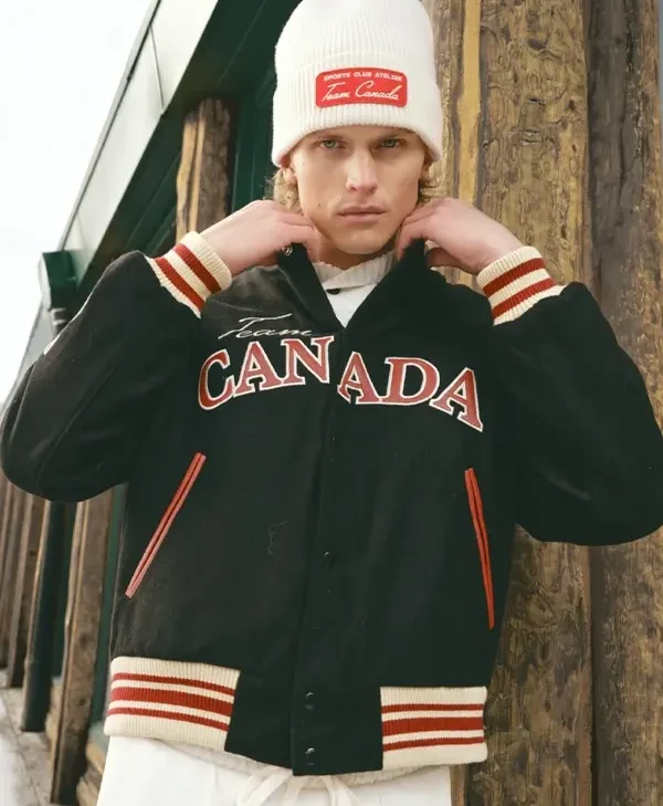SCA x Hockey Canada Leaf & Legacy Varsity Bomber Jacket