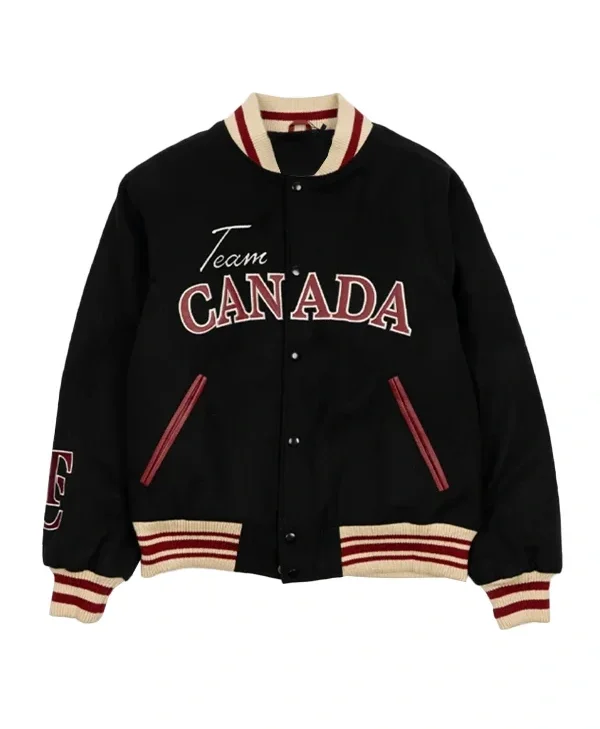 SCA x Hockey Canada Leaf & Legacy Varsity Bomber Jacket front