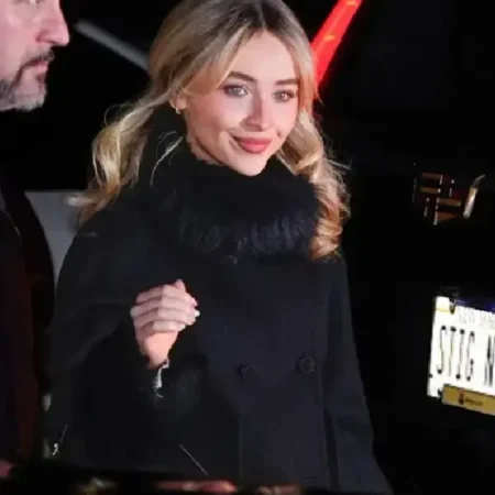 Sabrina Carpenter SNL 2026 Black Wool Coat