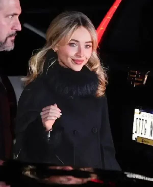 Sabrina Carpenter SNL 2026 Black Wool Coat