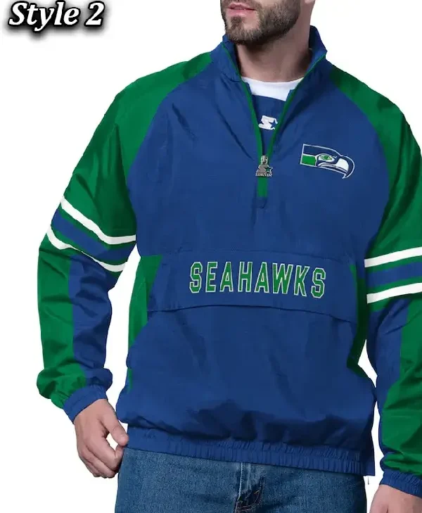 Seattle Seahawks Prospect Half-Zip Pullover Jacket style 2