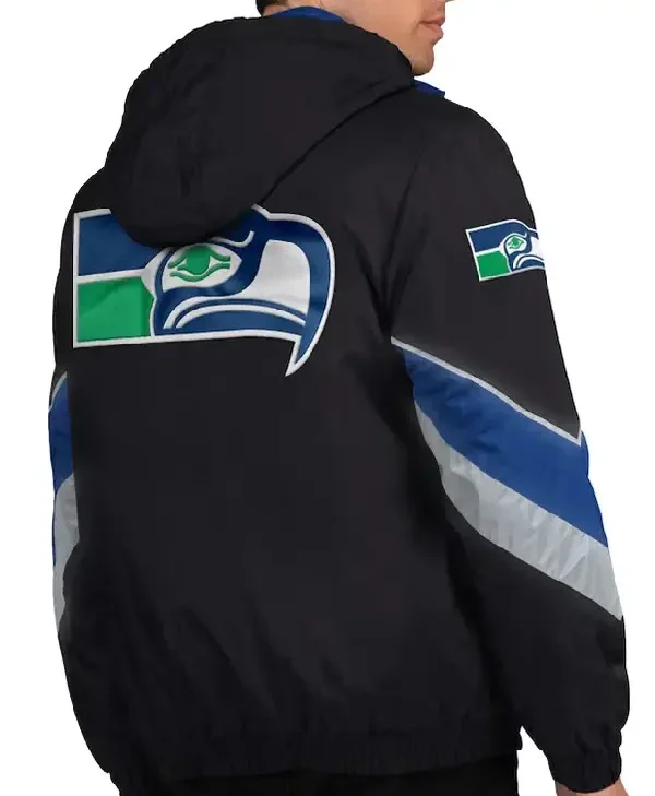 Seattle Seahawks Thursday Night Gridiron Vintage Logo Full-Zip Hoodie back