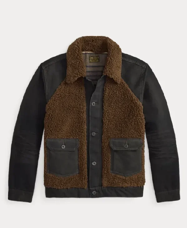 Sherpa Fleece Paneled Canvas Jacket