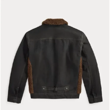 Sherpa Fleece Paneled Canvas Jacket back