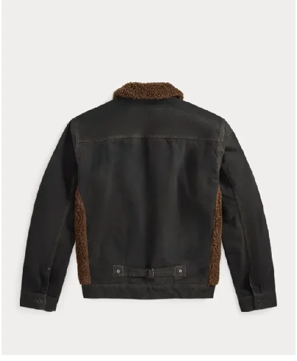 Sherpa Fleece Paneled Canvas Jacket back