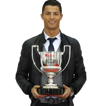 Shop Cristiano Ronaldo Pichichi Award Black Leather Jacket
