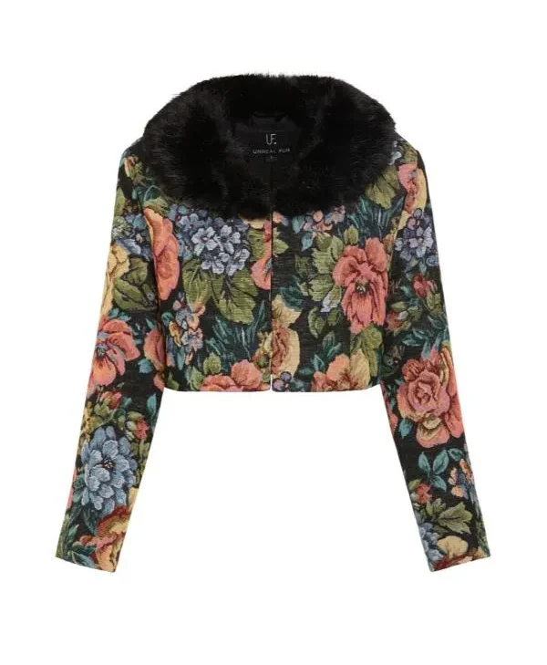 Shop High Potential S02 Kaitlin Olson Floral Print Cropped Jacket