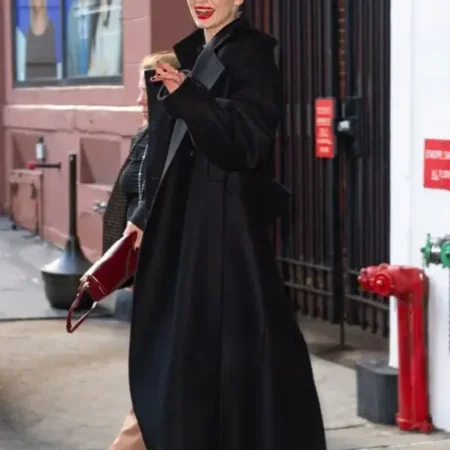 Sophie Turner CBS Mornings 2026 Long Trench Coat front