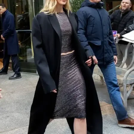 Sophie Turner New York 2026 Black Trench Coat front