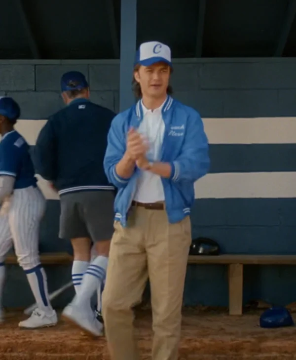 Stranger Things Steve Harrington Blue Coach Jacket front close