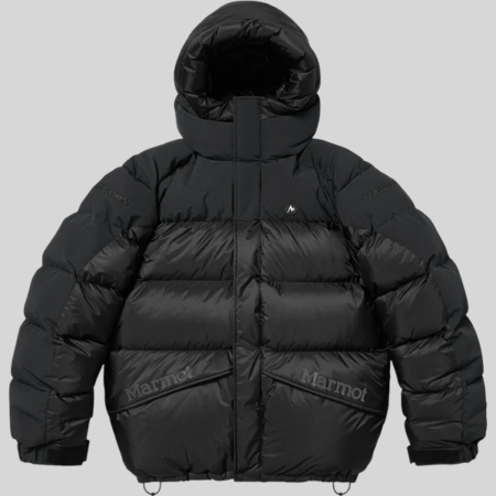 Supreme x Marmot Fill Down Black Puffer Jacket front