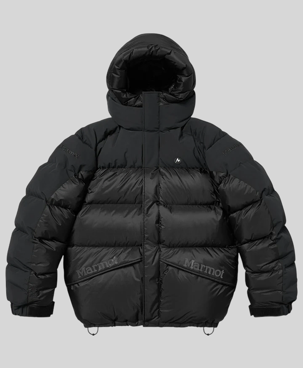 Supreme x Marmot Fill Down Black Puffer Jacket front