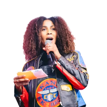 Sydney Colson Fever Fest Leather Jacket front