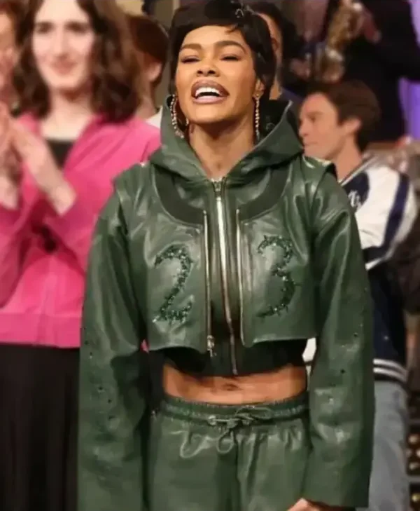 Teyana Taylor SNL S51 Cropped Jacket front