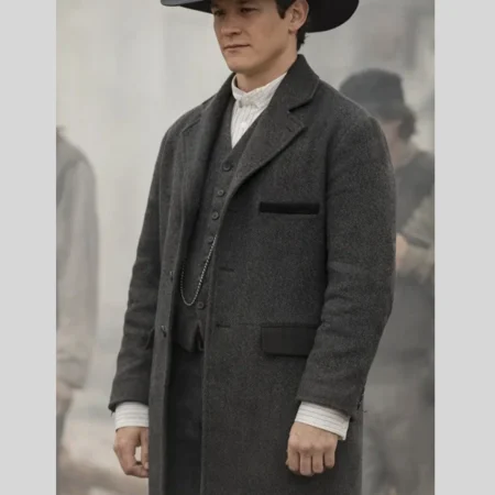 The Abandons Lucas Till Black Coat close