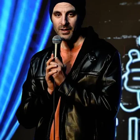 The Ice House Comedy Club Brian Monarch Black Leather Jacket