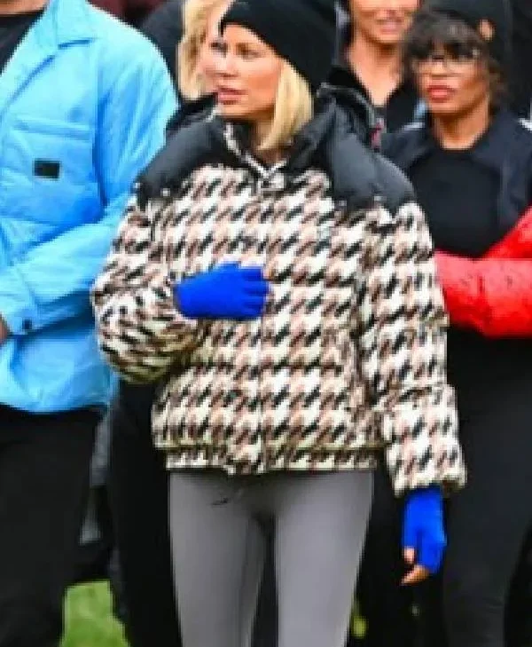 The Traitors US S04 Caroline Stanbury Houndstooth Puffer Jacket
