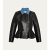 The View 2026 Ana Navarro Black Peplum Leather Jacket front