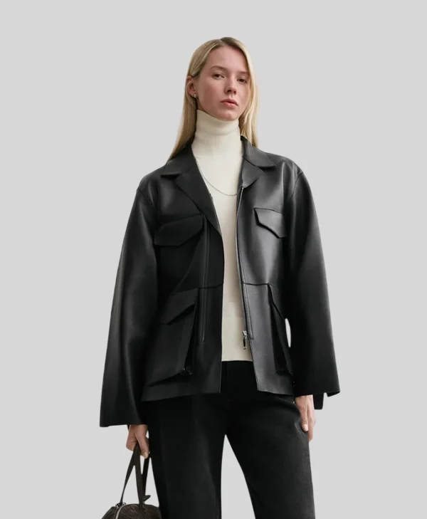 Toteme Army Leather Jacket front