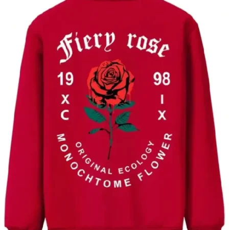 Valentine’s Day Romantic Rose and Slogan Print Jacket