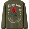 Valentine’s Day Romantic Rose and Slogan Print Jacket green