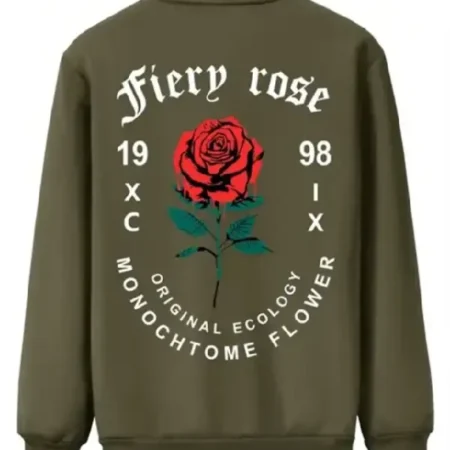 Valentine’s Day Romantic Rose and Slogan Print Jacket green
