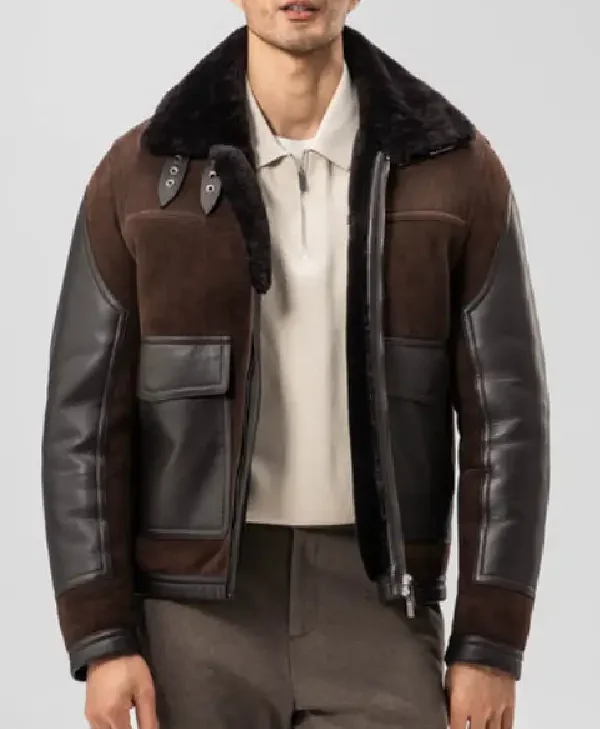 Watch What Happens Live 2026 Dylan Efron Brown Shearling Jacket