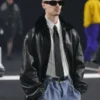 Willy Chavarria Show Romeo Beckham Leather Jacket