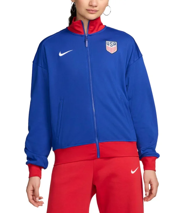 Women's Nike Royal USMNT 2024 Academy Pro Anthem Full-Zip Jacket