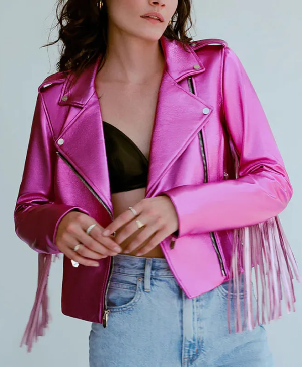 Women’s Rainbow Fringe Leather Jacket