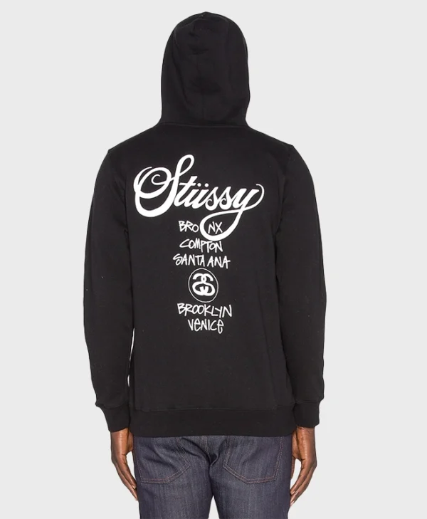 get Stussy World Tour Zip Hoodie