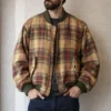 1980s emporio armani plaid bomber jacket