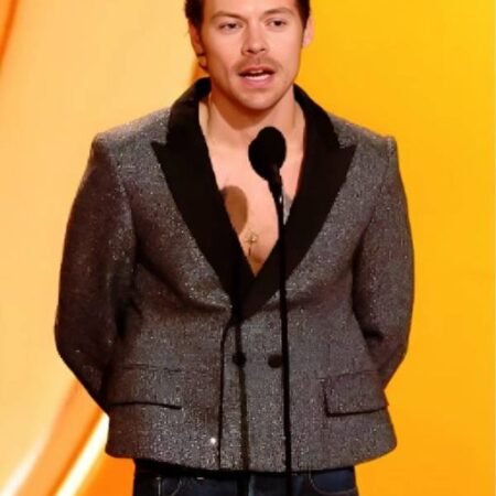 68th GRAMMY Awards Harry Styles Gray Cropped Blazer