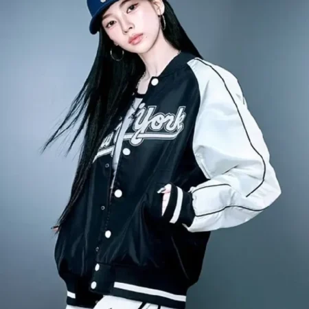 Aespa Karina New York Varsity black Jacket