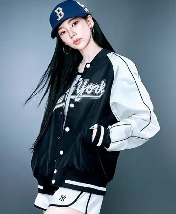 Aespa Karina New York Varsity black Jacket
