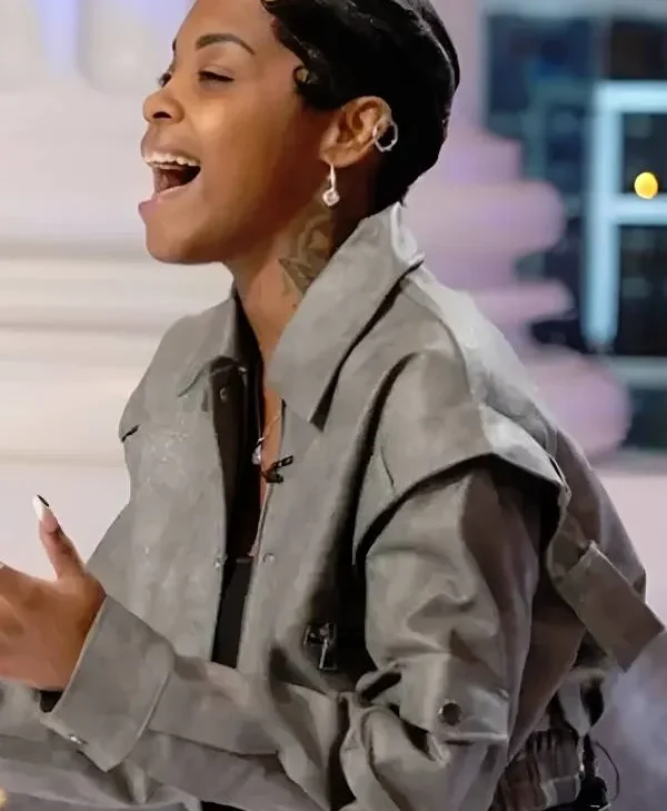 American Idol S24 Keyla Richardson Cropped Leather Jacket